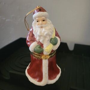Festive Santa Claus Ornament - Red and Green